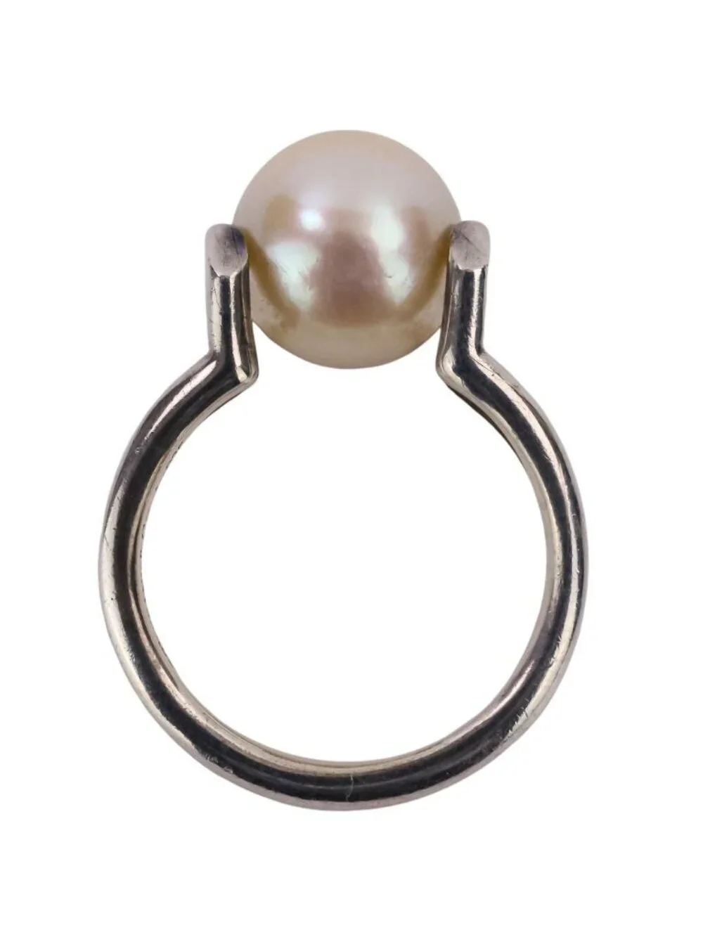Tiffany & Co HardWear Fresh Water Pearl Ring Silver